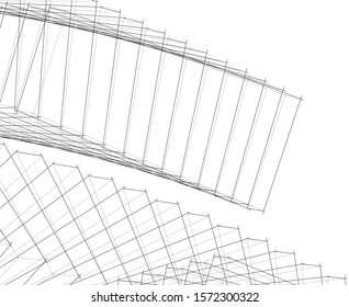 abstract buildings, architectural drawing 3d