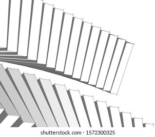 abstract buildings, architectural drawing 3d