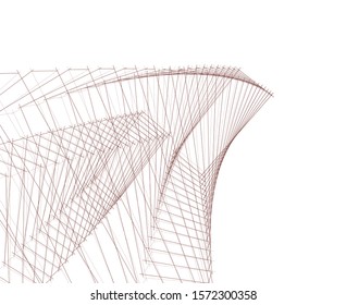 abstract buildings, architectural drawing 3d