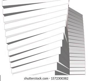 abstract buildings, architectural drawing 3d