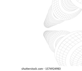 abstract buildings, architectural drawing 3d