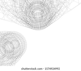 abstract buildings, architectural drawing 3d