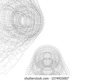 abstract buildings, architectural drawing 3d