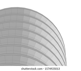 abstract buildings, architectural drawing 3d