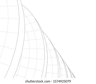 abstract buildings, architectural drawing 3d