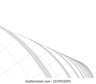 abstract buildings, architectural drawing 3d