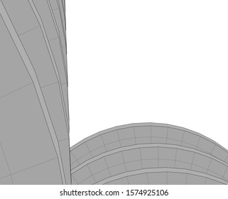 abstract buildings, architectural drawing 3d