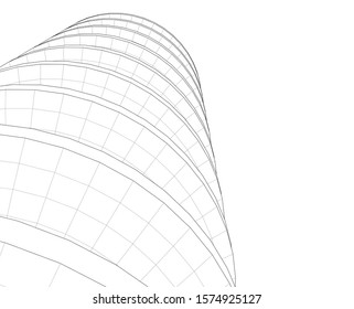 abstract buildings, architectural drawing 3d