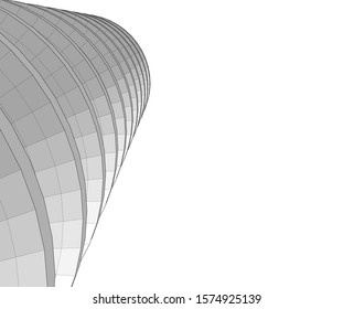 abstract buildings, architectural drawing 3d