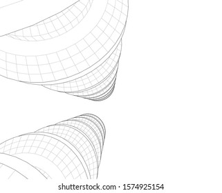 abstract buildings, architectural drawing 3d