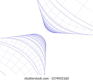 abstract buildings, architectural drawing 3d