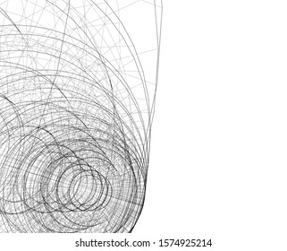 abstract buildings, architectural drawing 3d