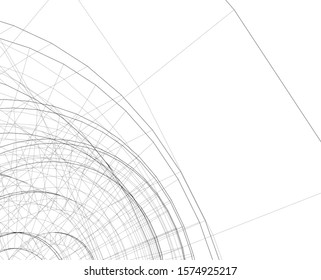abstract buildings, architectural drawing 3d