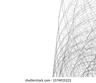 abstract buildings, architectural drawing 3d
