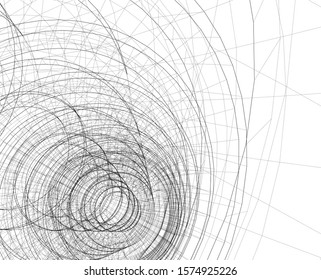 abstract buildings, architectural drawing 3d