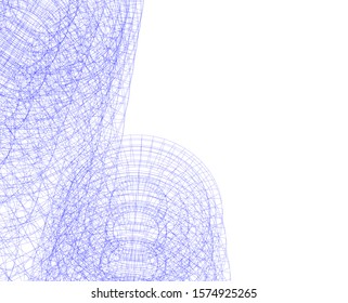 abstract buildings, architectural drawing 3d