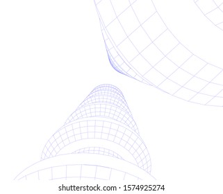 abstract buildings, architectural drawing 3d