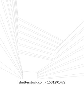 abstract buildings, architectural drawing 3d