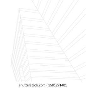 abstract buildings, architectural drawing 3d