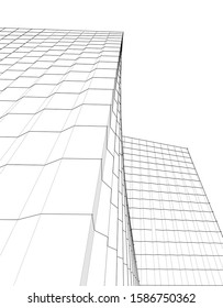 abstract buildings, architectural drawing 3d