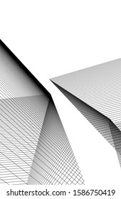 abstract buildings, architectural drawing 3d