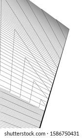 abstract buildings, architectural drawing 3d