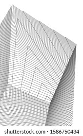 abstract buildings, architectural drawing 3d