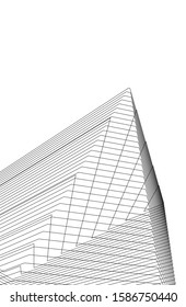 abstract buildings, architectural drawing 3d