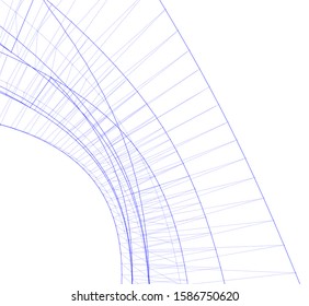 abstract buildings, architectural drawing 3d