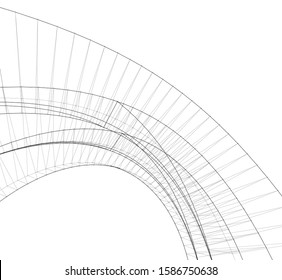 abstract buildings, architectural drawing 3d