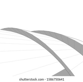 abstract buildings, architectural drawing 3d