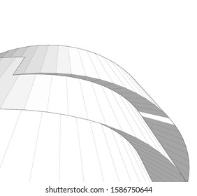 abstract buildings, architectural drawing 3d