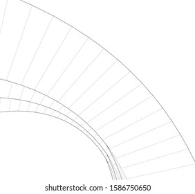 abstract buildings, architectural drawing 3d