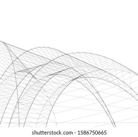 abstract buildings, architectural drawing 3d