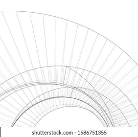 abstract buildings, architectural drawing 3d