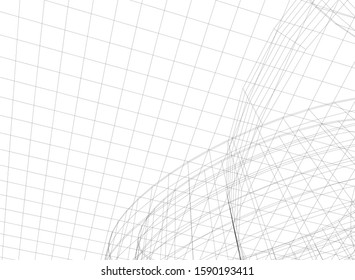 abstract buildings, architectural drawing 3d