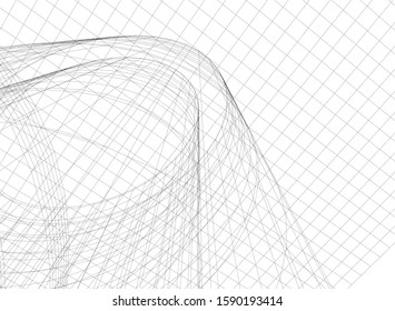 abstract buildings, architectural drawing 3d