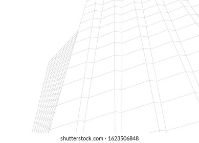 abstract buildings, architectural drawing 3d
