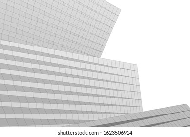 abstract buildings, architectural drawing 3d