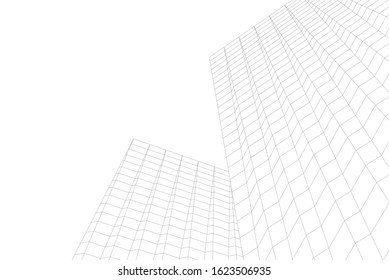 abstract buildings, architectural drawing 3d