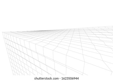 abstract buildings, architectural drawing 3d