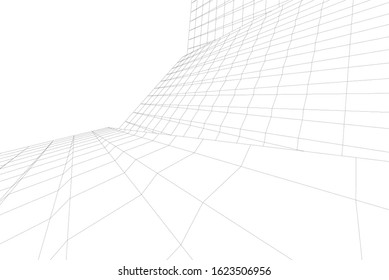 abstract buildings, architectural drawing 3d