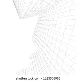 abstract buildings, architectural drawing 3d