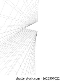 abstract buildings, architectural drawing 3d