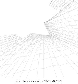 abstract buildings, architectural drawing 3d