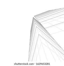 abstract buildings, architectural drawing 3d
