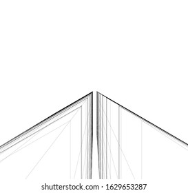 abstract buildings, architectural drawing 3d
