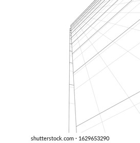 abstract buildings, architectural drawing 3d