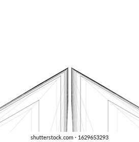 abstract buildings, architectural drawing 3d