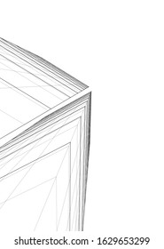 abstract buildings, architectural drawing 3d